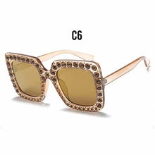 Load image into Gallery viewer, Large Glam Diamond Square Sunglasses - Women's Fashion Sunglasses