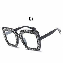 Load image into Gallery viewer, Large Glam Diamond Square Sunglasses - Women's Fashion Sunglasses