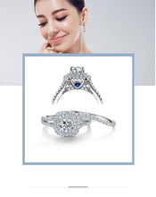 Load image into Gallery viewer, Classic Blue Stone Victorian Ring Set