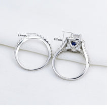 Load image into Gallery viewer, Classic Blue Stone Victorian Ring Set