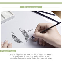 Load image into Gallery viewer, Vintage Long Drop Feather Wing Earrings