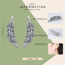 Load image into Gallery viewer, Vintage Long Drop Feather Wing Earrings