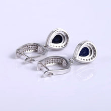 Load image into Gallery viewer, Sapphire & Sterling Silver Waterdrop Earrings