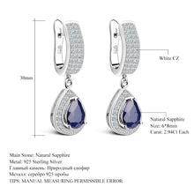 Load image into Gallery viewer, Sapphire & Sterling Silver Waterdrop Earrings