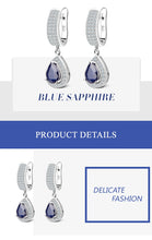Load image into Gallery viewer, Sapphire & Sterling Silver Waterdrop Earrings