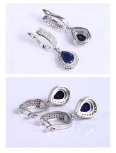 Load image into Gallery viewer, Sapphire & Sterling Silver Waterdrop Earrings