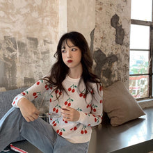 Load image into Gallery viewer, Women's Long Sleeved Cherry Sweater