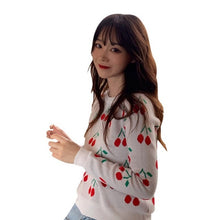 Load image into Gallery viewer, Women's Long Sleeved Cherry Sweater