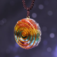 Load image into Gallery viewer, Chakra Rainbow Orgone Crystal Pendant Necklace