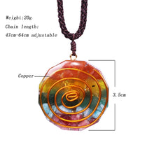 Load image into Gallery viewer, Chakra Rainbow Orgone Crystal Pendant Necklace