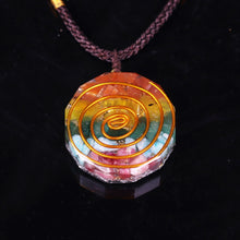 Load image into Gallery viewer, Chakra Rainbow Orgone Crystal Pendant Necklace