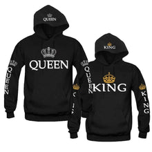 Load image into Gallery viewer, 'King/Queen' Couples Matching Crown Hoodie