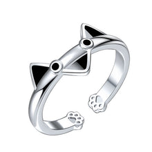 Load image into Gallery viewer, Pawprint & Heart Silver Accent Ring