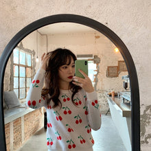 Load image into Gallery viewer, Women's Long Sleeved Cherry Sweater