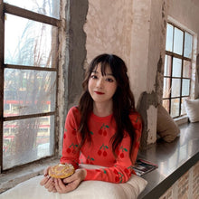 Load image into Gallery viewer, Women's Long Sleeved Cherry Sweater