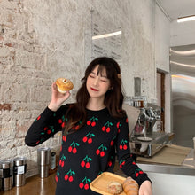 Load image into Gallery viewer, Women's Long Sleeved Cherry Sweater