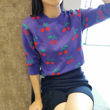 Load image into Gallery viewer, Women's Long Sleeved Cherry Sweater
