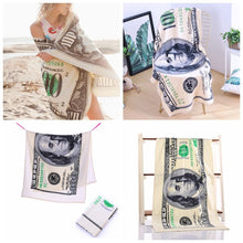 Load image into Gallery viewer, 'Hundred Dollar' Print Beach & Bath Towel