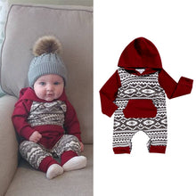 Load image into Gallery viewer, Infant Hooded Sweater Style Romper