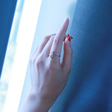 Load image into Gallery viewer, Pawprint & Heart Silver Accent Ring