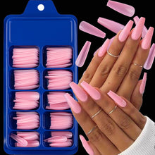 Load image into Gallery viewer, Nail Kit With 100 Pieces Of Solid Color Pointed False Nails: Multiple Color Options Available