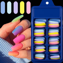 Load image into Gallery viewer, Nail Kit With 100 Pieces Of Solid Color Pointed False Nails: Multiple Color Options Available
