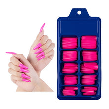 Load image into Gallery viewer, Nail Kit With 100 Pieces Of Solid Color Pointed False Nails: Multiple Color Options Available