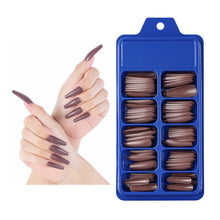 Load image into Gallery viewer, Nail Kit With 100 Pieces Of Solid Color Pointed False Nails: Multiple Color Options Available