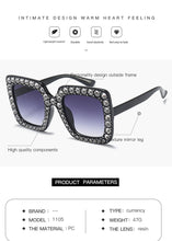 Load image into Gallery viewer, Large Glam Diamond Square Sunglasses - Women's Fashion Sunglasses