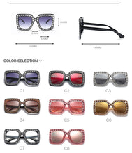 Load image into Gallery viewer, Large Glam Diamond Square Sunglasses - Women's Fashion Sunglasses