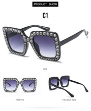 Load image into Gallery viewer, Large Glam Diamond Square Sunglasses - Women's Fashion Sunglasses