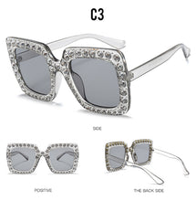 Load image into Gallery viewer, Large Glam Diamond Square Sunglasses - Women's Fashion Sunglasses