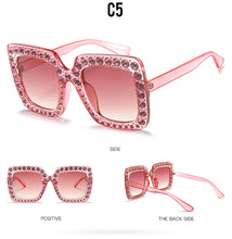 Load image into Gallery viewer, Large Glam Diamond Square Sunglasses - Women's Fashion Sunglasses