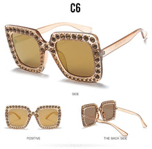 Load image into Gallery viewer, Large Glam Diamond Square Sunglasses - Women's Fashion Sunglasses