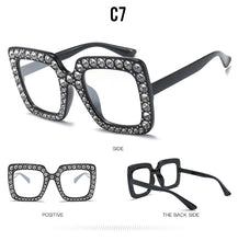 Load image into Gallery viewer, Large Glam Diamond Square Sunglasses - Women's Fashion Sunglasses