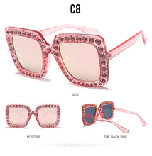 Load image into Gallery viewer, Large Glam Diamond Square Sunglasses - Women's Fashion Sunglasses