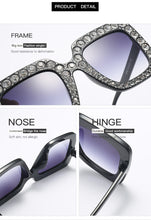 Load image into Gallery viewer, Large Glam Diamond Square Sunglasses - Women's Fashion Sunglasses