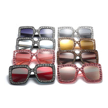 Load image into Gallery viewer, Large Glam Diamond Square Sunglasses - Women's Fashion Sunglasses