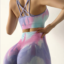 Load image into Gallery viewer, 2pcs Tie Dye Seamless High Waist Yoga Matching Set