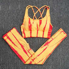 Load image into Gallery viewer, 2PC Tie Dye Seamless Women's Yoga Workout Matching Set
