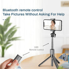 Load image into Gallery viewer, Wireless Bluetooth Selfie Stick with Led Ring Light Foldable Tripod For Smart Phones