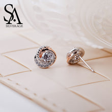 Load image into Gallery viewer, 'Love Circle' Rose Gold Stud Earrings