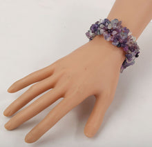 Load image into Gallery viewer, Chunky Stretch Cuff Bracelet - Fluorite