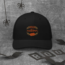 Load image into Gallery viewer, 'Hello Autumn Pumpkin' Trucker Cap