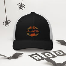 Load image into Gallery viewer, 'Hello Autumn Pumpkin' Trucker Cap