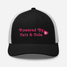 Load image into Gallery viewer, 'Powered By Cats & Cola Paw Print' Trucker Cap