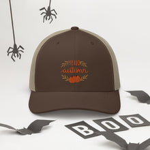 Load image into Gallery viewer, 'Hello Autumn Pumpkin' Trucker Cap