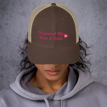 Load image into Gallery viewer, 'Powered By Cats & Cola Paw Print' Trucker Cap