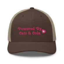 Load image into Gallery viewer, 'Powered By Cats & Cola Paw Print' Trucker Cap