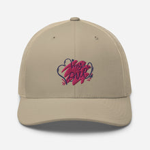 Load image into Gallery viewer, ‘My Love’ Pink & Purple Heart Trucker Cap